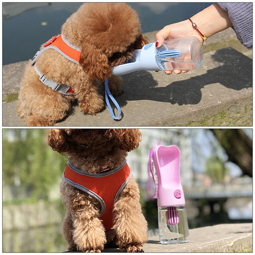 Portable water bottle for dogs and cats to stay hydrated.