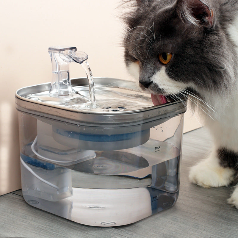 Fontanella Automatica in Acciaio Inox per Cani e Gatti – Dispenser d’Acqua con Filtro Silenzioso e Circolazione Continua | Acqua Fresca e Pulita 24/7