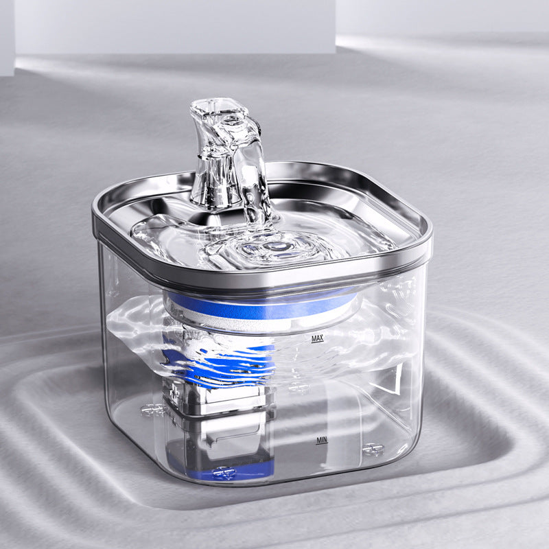 Fontanella Automatica in Acciaio Inox per Cani e Gatti – Dispenser d’Acqua con Filtro Silenzioso e Circolazione Continua | Acqua Fresca e Pulita 24/7