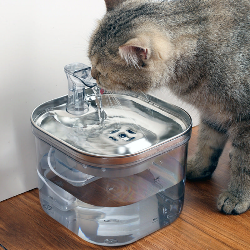 Fontanella Automatica in Acciaio Inox per Cani e Gatti – Dispenser d’Acqua con Filtro Silenzioso e Circolazione Continua | Acqua Fresca e Pulita 24/7