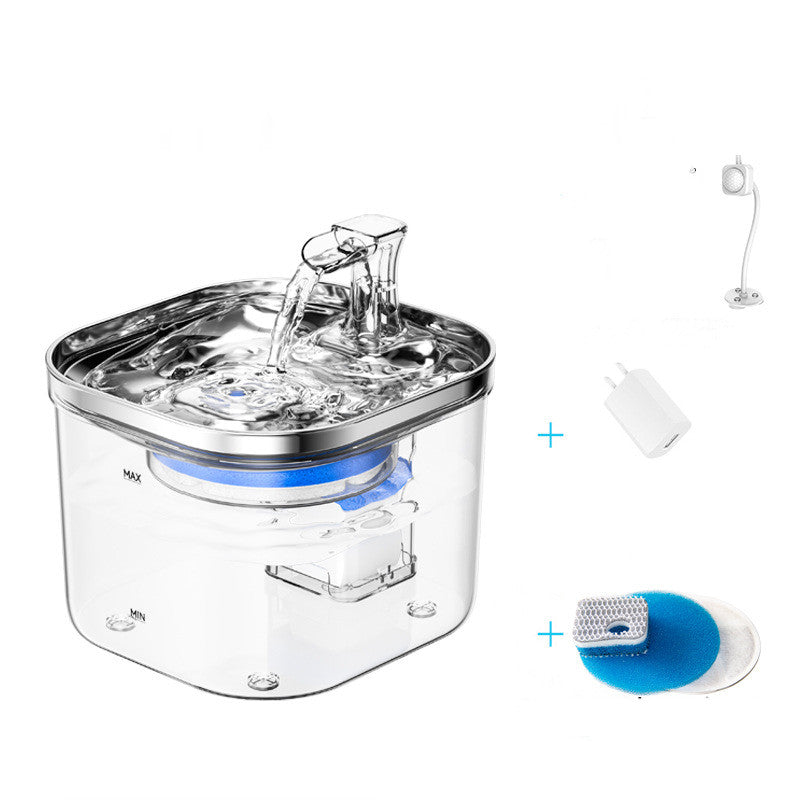 Fontanella Automatica in Acciaio Inox per Cani e Gatti – Dispenser d’Acqua con Filtro Silenzioso e Circolazione Continua | Acqua Fresca e Pulita 24/7